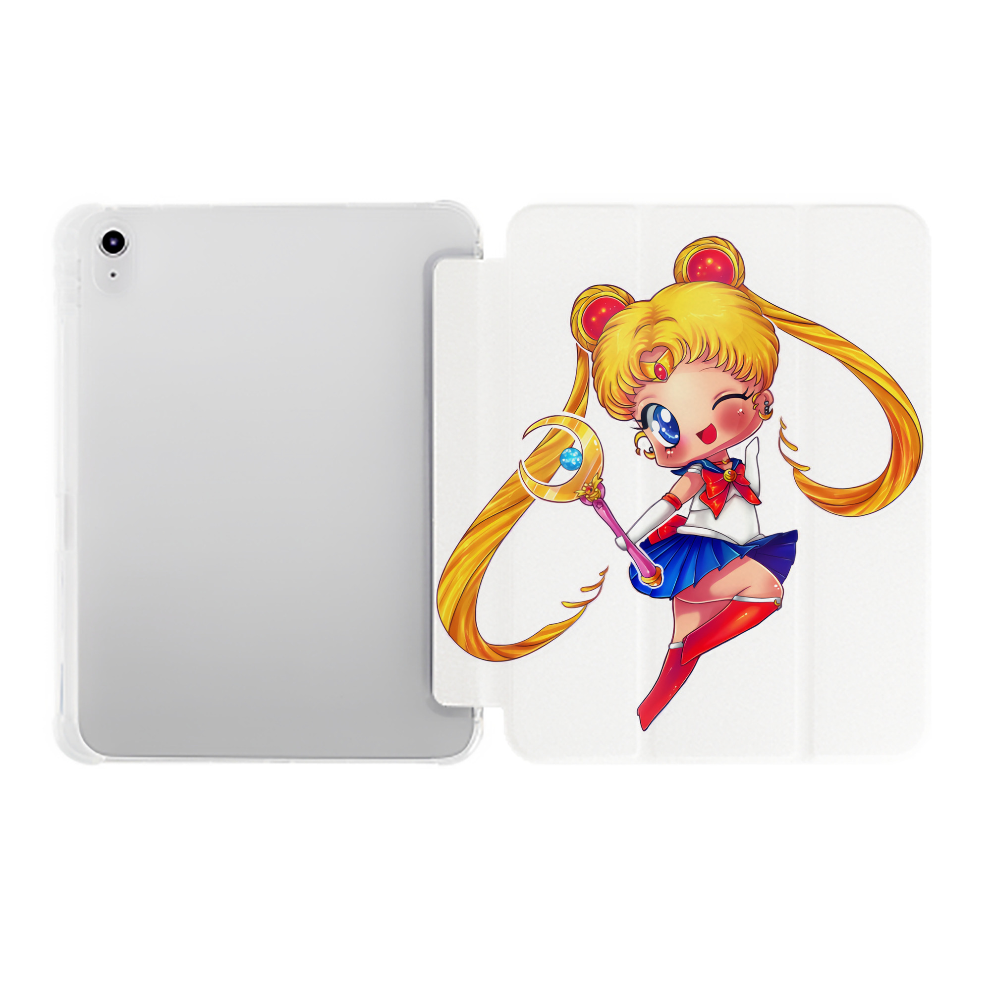 （画像用） 美少女戦士セーラームーン 月野 うさぎ つきの うさぎ Sailor Moon Tsukino Usagi IPad ケース ペン収納付き 三つ折りスタンド PUレザー×シリコン 対応機種9.5/10.5/10.9インチ